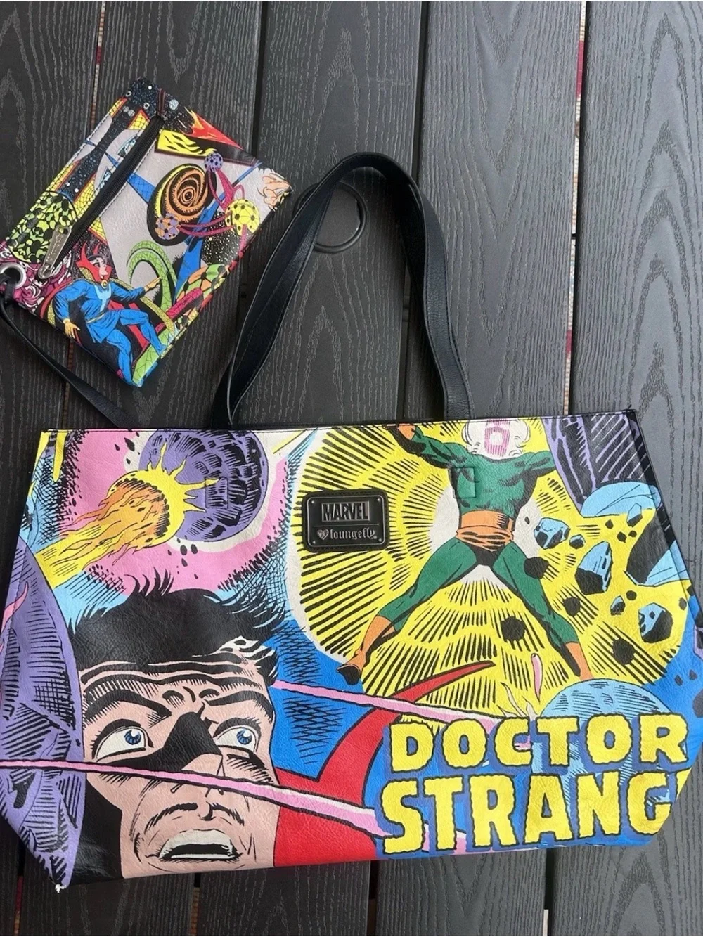 Loungefly Marvel Doctor Strange Comic Book Tote Bag & Pouch Set Vintage Rare
